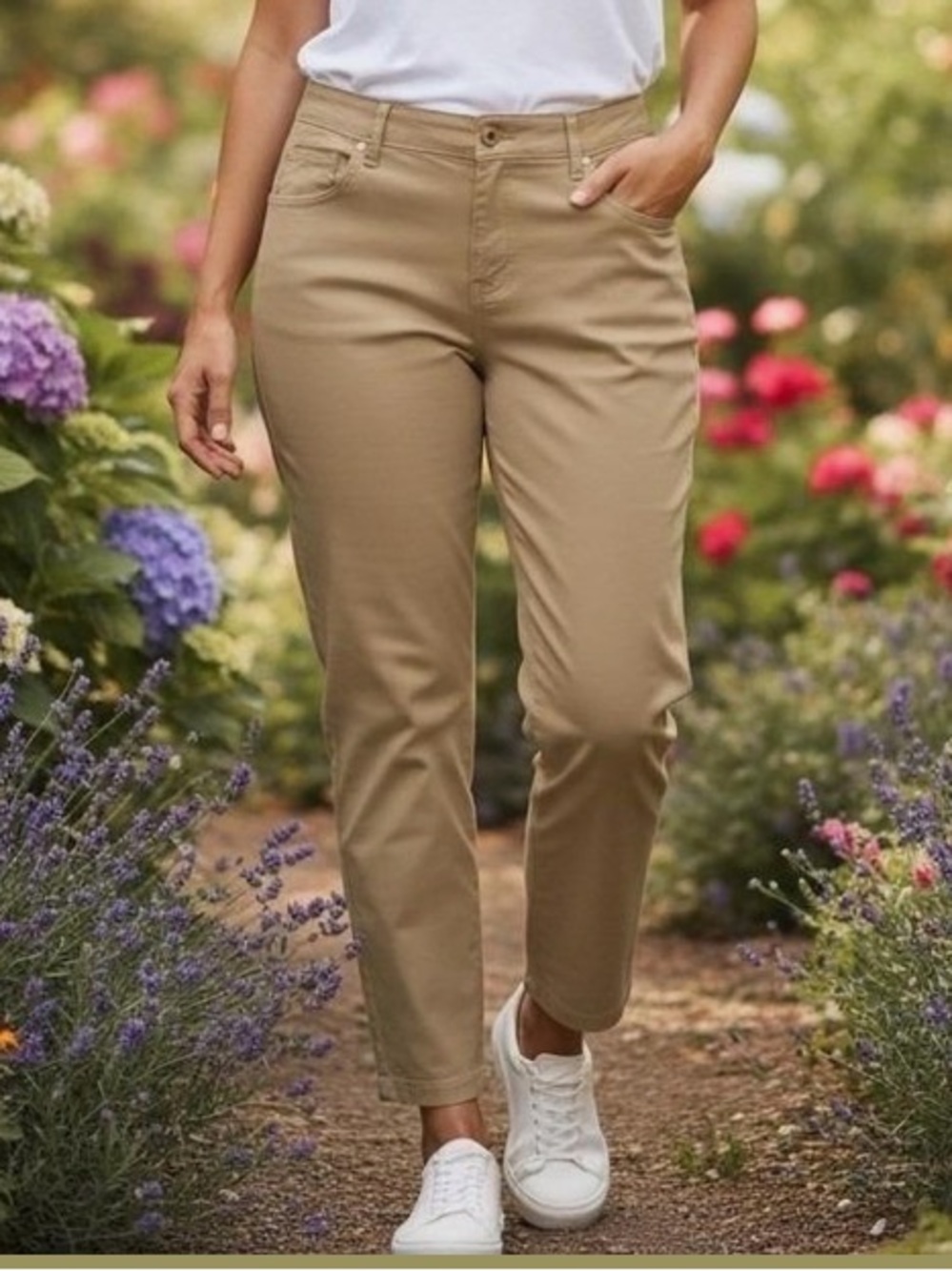 Lauren Ralph Lauren Spring 1 Classics Twill Pants Tan Khaki 5 Pocket Women 16W